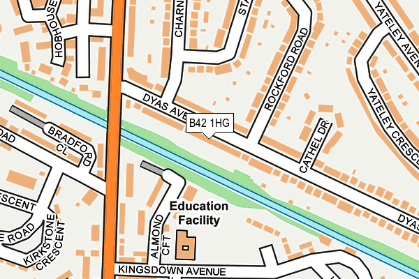 B42 1HG map - OS OpenMap – Local (Ordnance Survey)