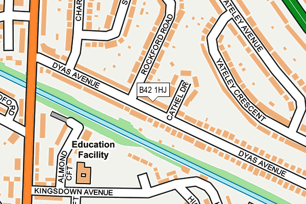 B42 1HJ map - OS OpenMap – Local (Ordnance Survey)