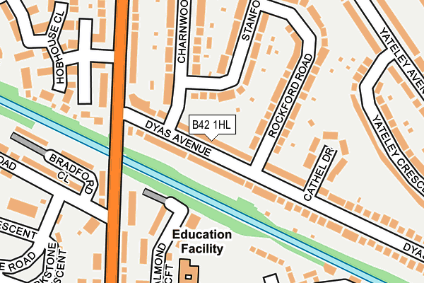 B42 1HL map - OS OpenMap – Local (Ordnance Survey)