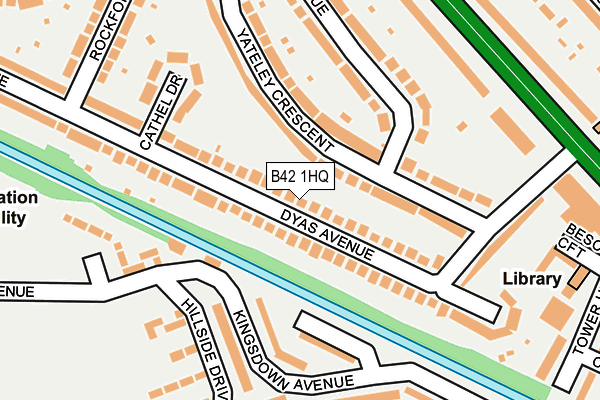 B42 1HQ map - OS OpenMap – Local (Ordnance Survey)