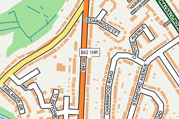B42 1HR map - OS OpenMap – Local (Ordnance Survey)