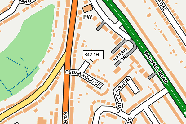 B42 1HT map - OS OpenMap – Local (Ordnance Survey)