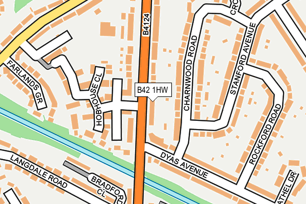 B42 1HW map - OS OpenMap – Local (Ordnance Survey)