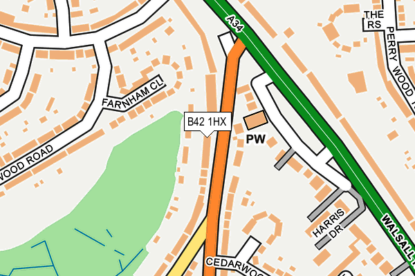 B42 1HX map - OS OpenMap – Local (Ordnance Survey)