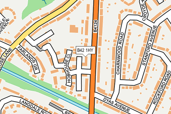 B42 1HY map - OS OpenMap – Local (Ordnance Survey)