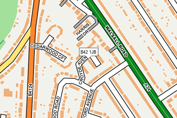 B42 1JB map - OS OpenMap – Local (Ordnance Survey)