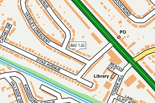B42 1JG map - OS OpenMap – Local (Ordnance Survey)