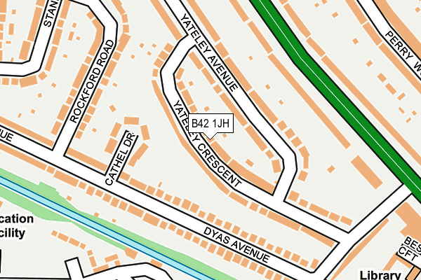B42 1JH map - OS OpenMap – Local (Ordnance Survey)