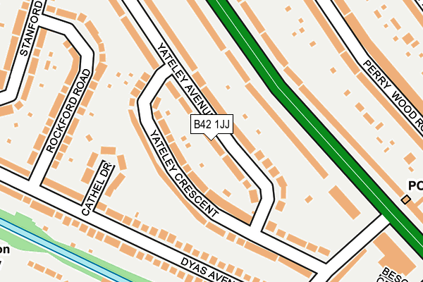 B42 1JJ map - OS OpenMap – Local (Ordnance Survey)