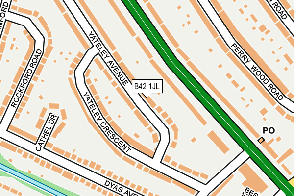 B42 1JL map - OS OpenMap – Local (Ordnance Survey)