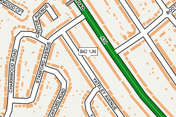 B42 1JN map - OS OpenMap – Local (Ordnance Survey)