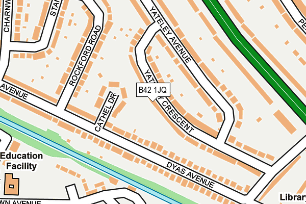 B42 1JQ map - OS OpenMap – Local (Ordnance Survey)