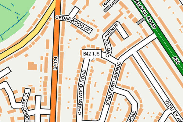 B42 1JS map - OS OpenMap – Local (Ordnance Survey)