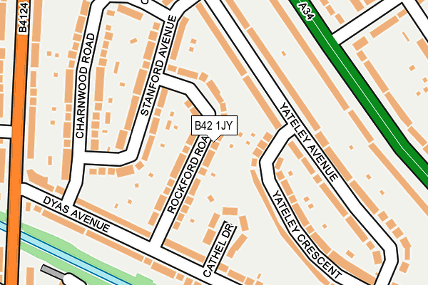 B42 1JY map - OS OpenMap – Local (Ordnance Survey)