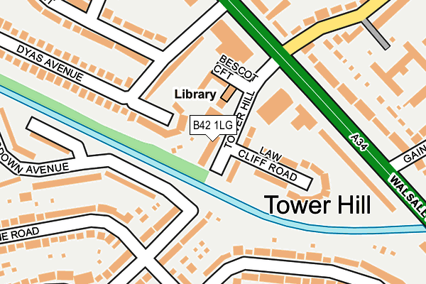 B42 1LG map - OS OpenMap – Local (Ordnance Survey)