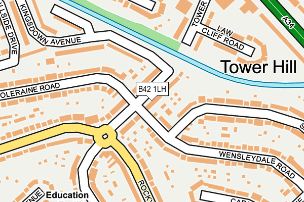 B42 1LH map - OS OpenMap – Local (Ordnance Survey)