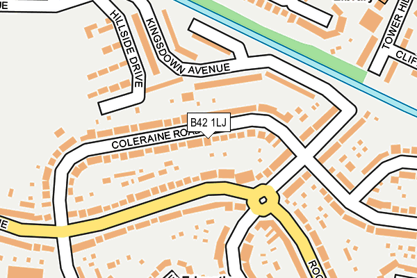 B42 1LJ map - OS OpenMap – Local (Ordnance Survey)