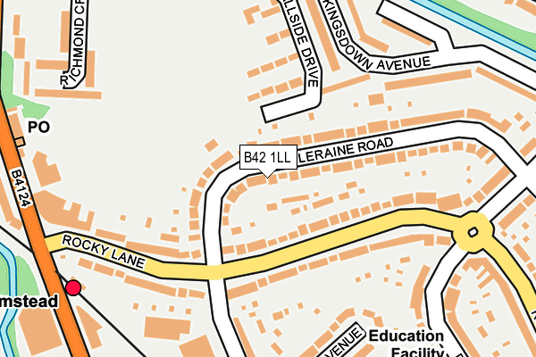 B42 1LL map - OS OpenMap – Local (Ordnance Survey)