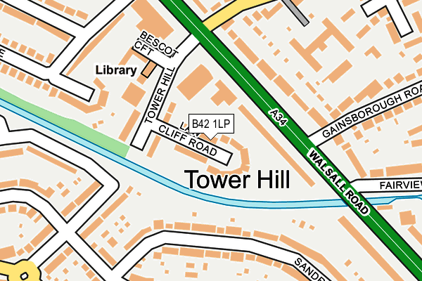 B42 1LP map - OS OpenMap – Local (Ordnance Survey)