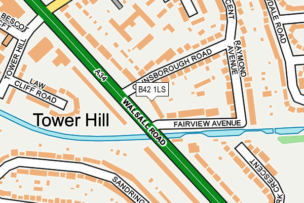 B42 1LS map - OS OpenMap – Local (Ordnance Survey)