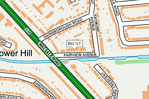 B42 1LT map - OS OpenMap – Local (Ordnance Survey)