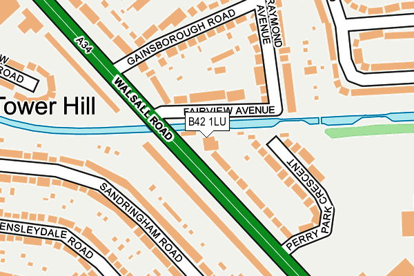 B42 1LU map - OS OpenMap – Local (Ordnance Survey)