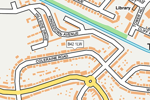 B42 1LW map - OS OpenMap – Local (Ordnance Survey)