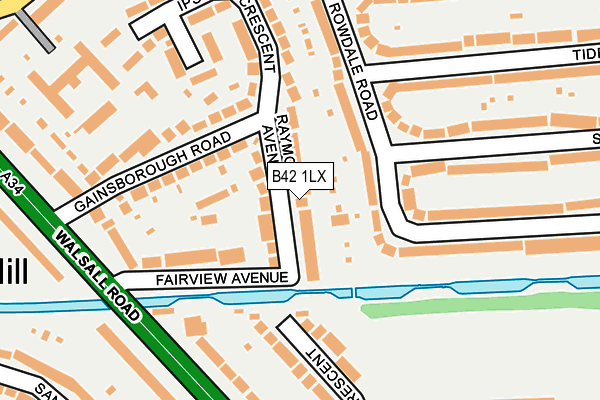 B42 1LX map - OS OpenMap – Local (Ordnance Survey)