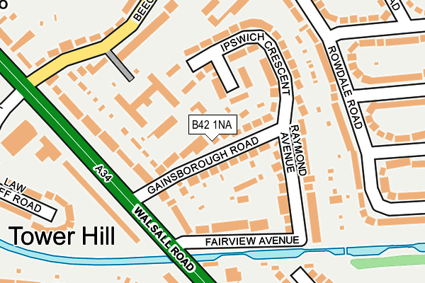 B42 1NA map - OS OpenMap – Local (Ordnance Survey)