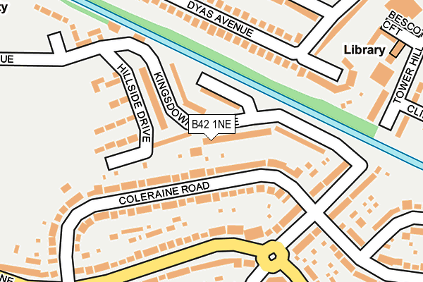 B42 1NE map - OS OpenMap – Local (Ordnance Survey)