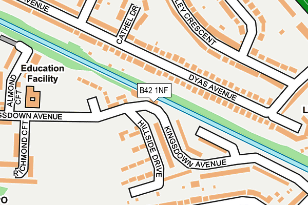 B42 1NF map - OS OpenMap – Local (Ordnance Survey)
