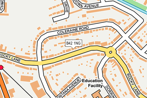 B42 1NG map - OS OpenMap – Local (Ordnance Survey)