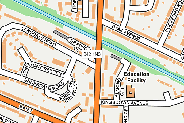 B42 1NS map - OS OpenMap – Local (Ordnance Survey)