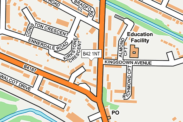 B42 1NT map - OS OpenMap – Local (Ordnance Survey)