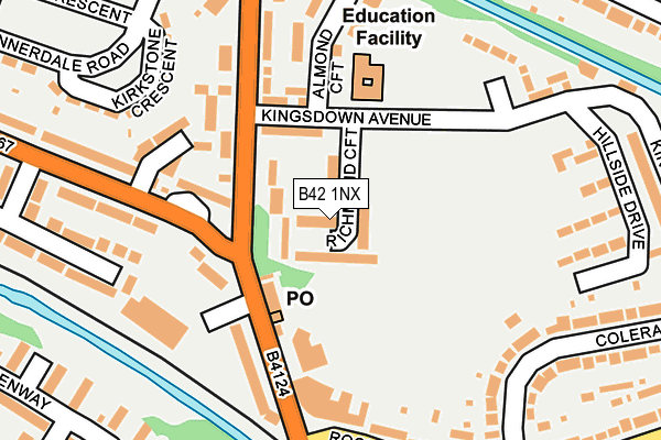 B42 1NX map - OS OpenMap – Local (Ordnance Survey)