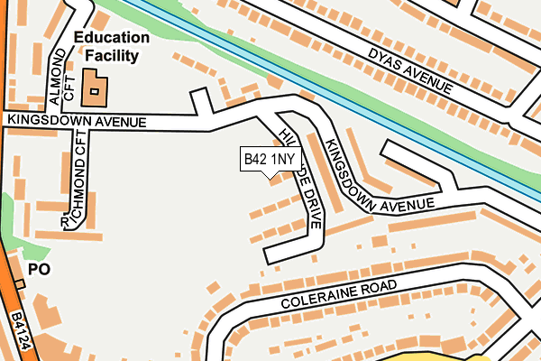 B42 1NY map - OS OpenMap – Local (Ordnance Survey)