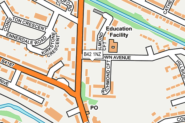 B42 1NZ map - OS OpenMap – Local (Ordnance Survey)