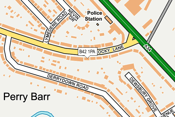 B42 1PA map - OS OpenMap – Local (Ordnance Survey)
