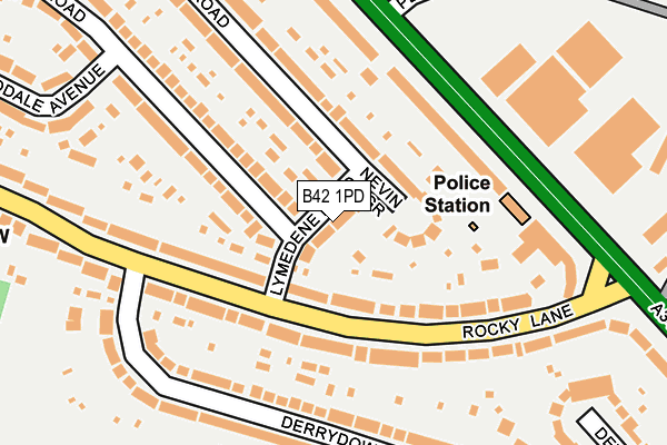 B42 1PD map - OS OpenMap – Local (Ordnance Survey)