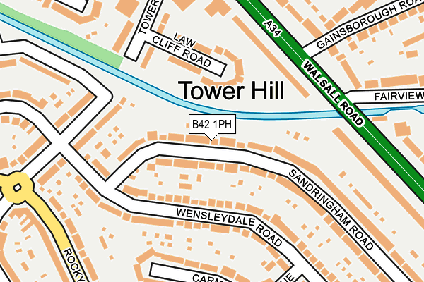 B42 1PH map - OS OpenMap – Local (Ordnance Survey)