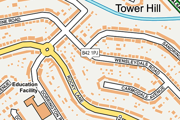 B42 1PJ map - OS OpenMap – Local (Ordnance Survey)