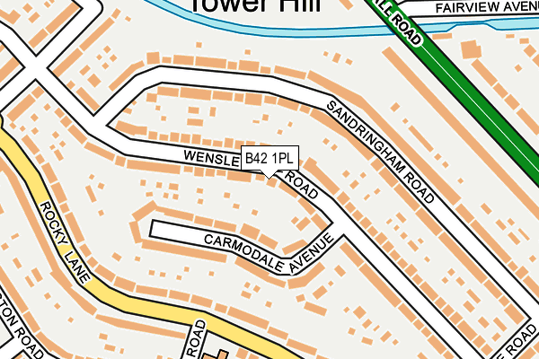 B42 1PL map - OS OpenMap – Local (Ordnance Survey)