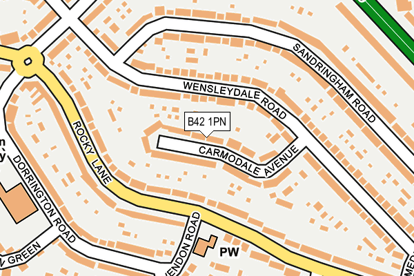 B42 1PN map - OS OpenMap – Local (Ordnance Survey)