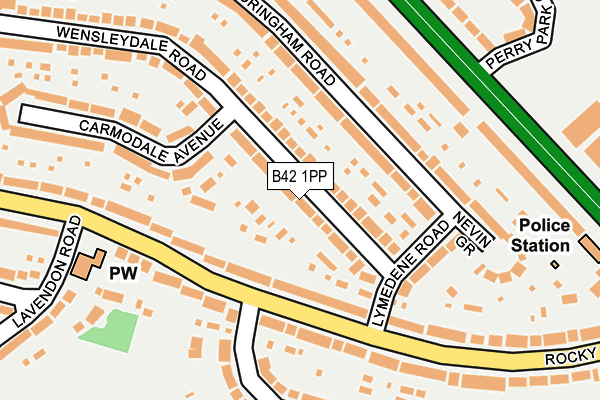B42 1PP map - OS OpenMap – Local (Ordnance Survey)
