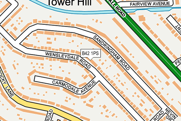 B42 1PS map - OS OpenMap – Local (Ordnance Survey)