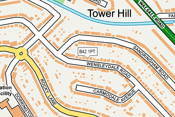 B42 1PT map - OS OpenMap – Local (Ordnance Survey)