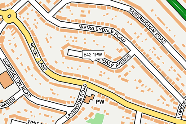 B42 1PW map - OS OpenMap – Local (Ordnance Survey)