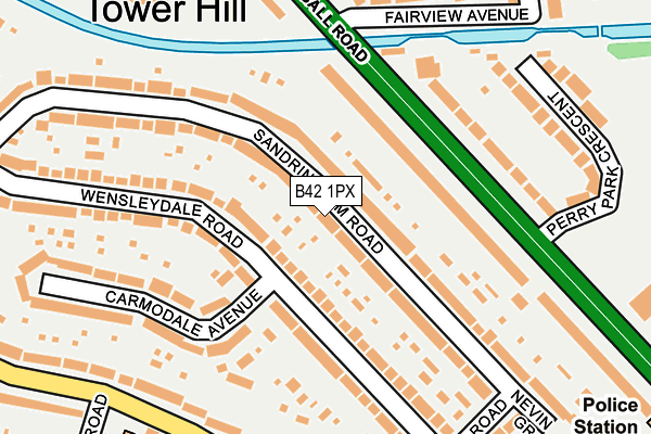 B42 1PX map - OS OpenMap – Local (Ordnance Survey)
