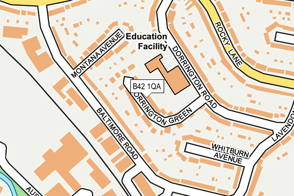 B42 1QA map - OS OpenMap – Local (Ordnance Survey)