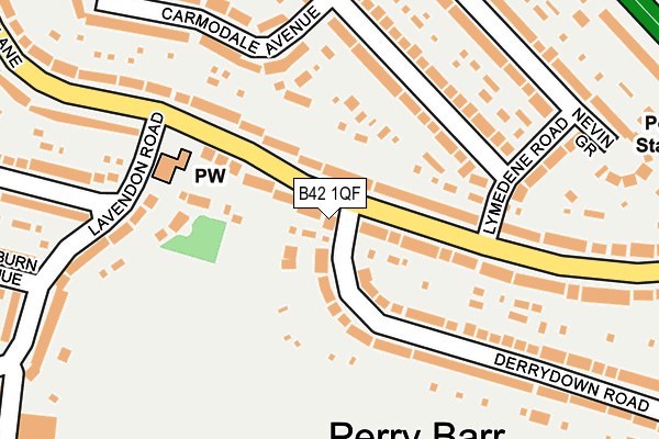 B42 1QF map - OS OpenMap – Local (Ordnance Survey)